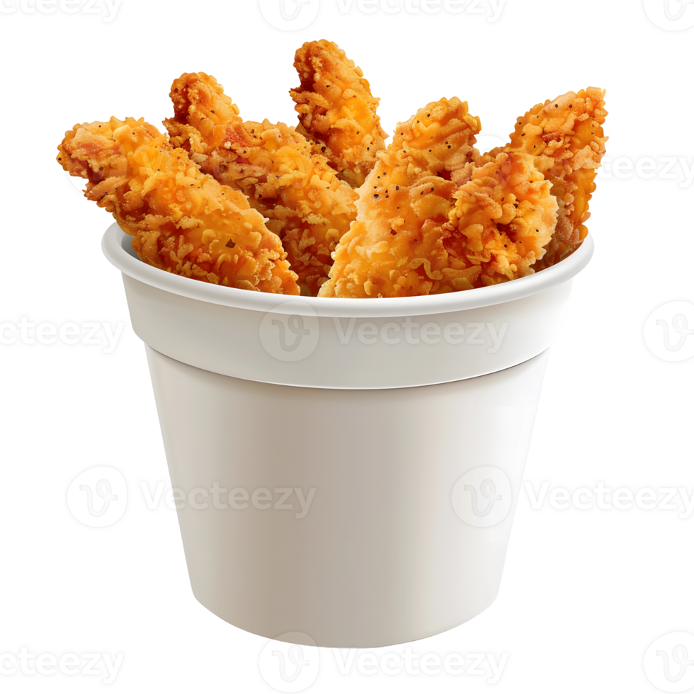 A bucket of chicken strips png