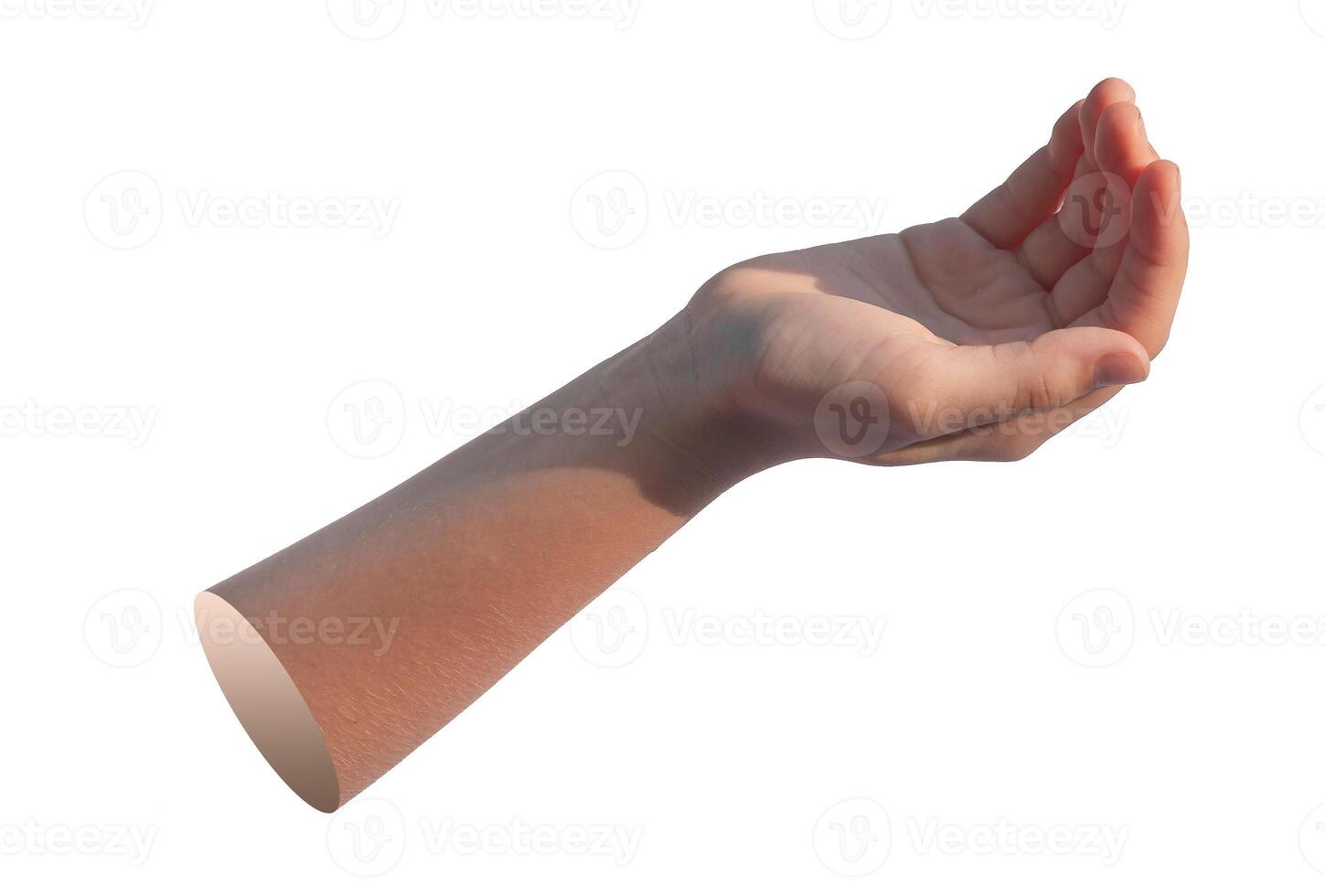 Taking, hand gesture, sign isolated on white background. photo