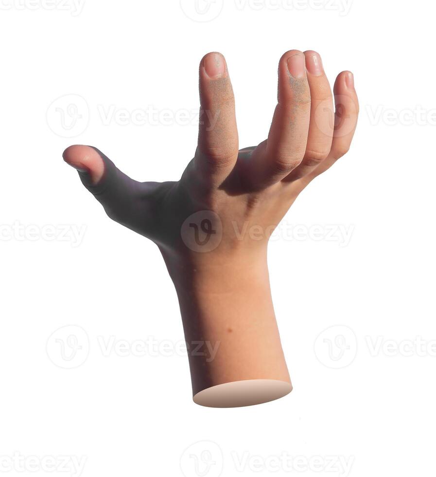 Grasping, holding, hand gesture, sign isolated on white background photo