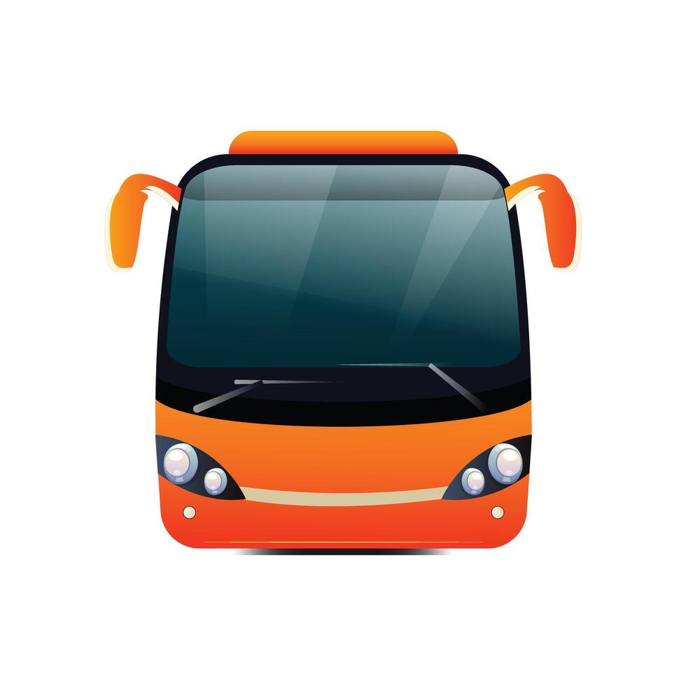 City bus front view in white background vector
