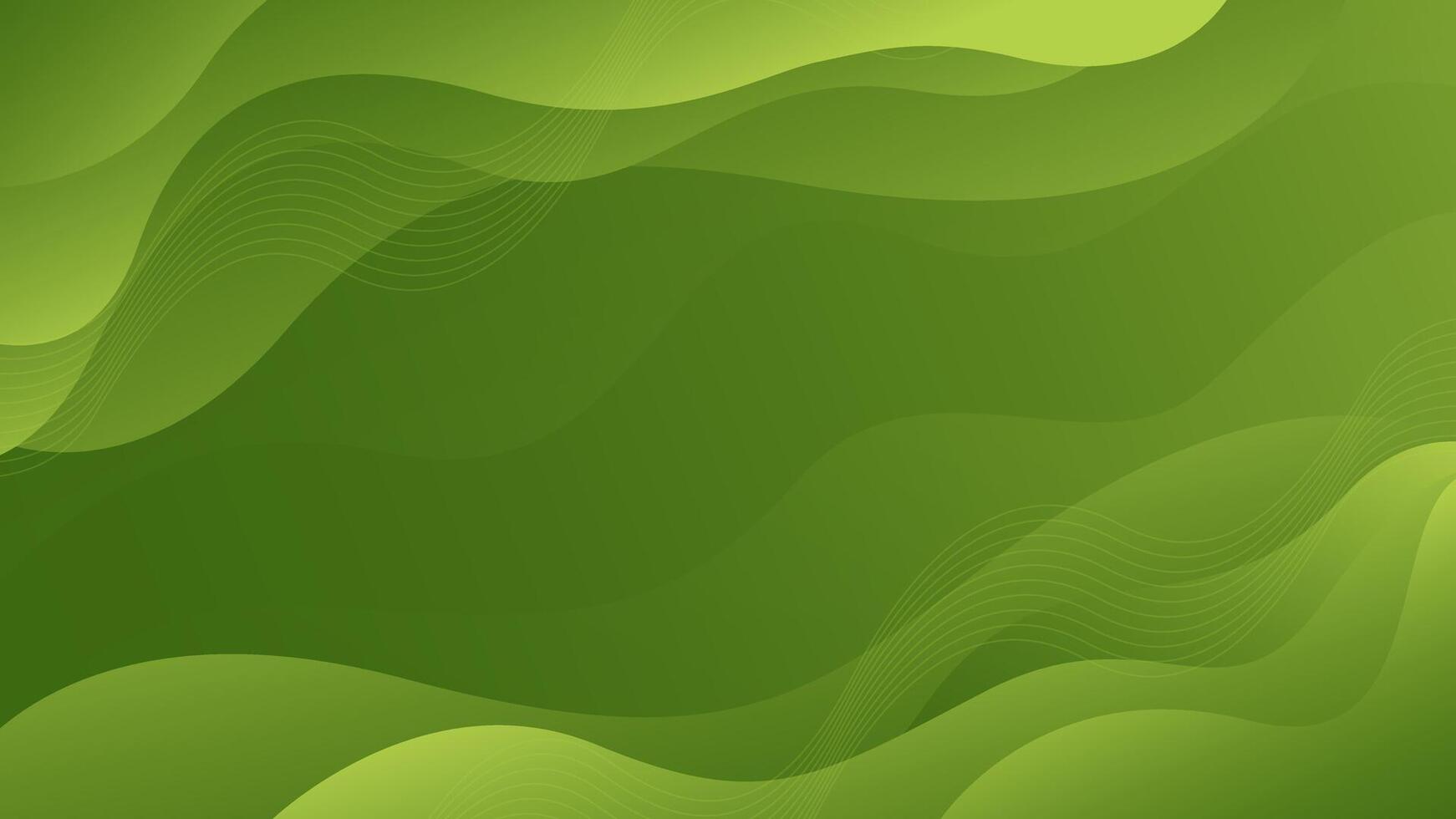 Abstract green gradient fluid wave background, modern dynamic wallpaper. Nature color vector