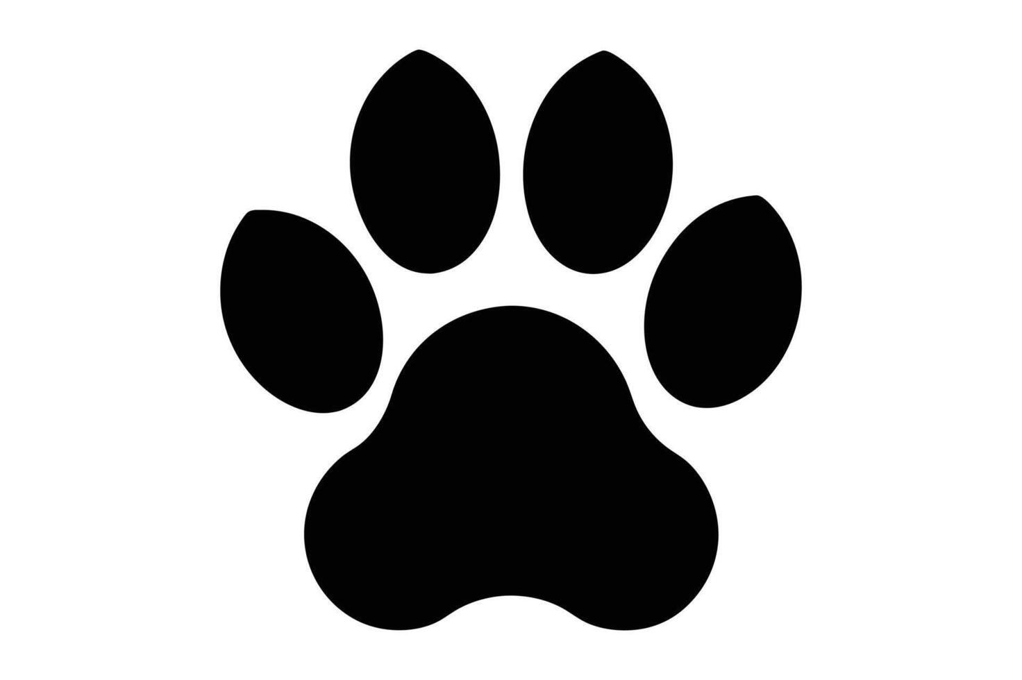 Back dog paw illustration in cartoon style, perfect for logos, clipart, and line art designs vector