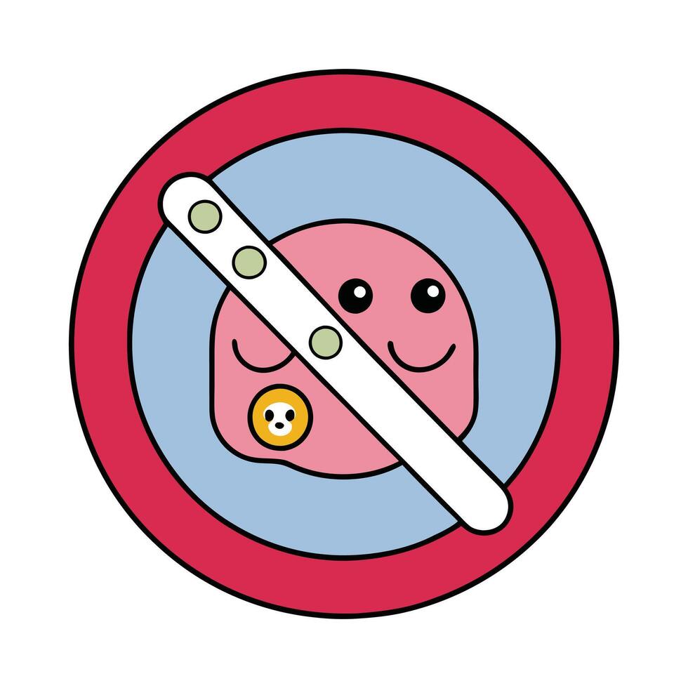 Illustration of No Alcohol Sign - Cartoon, Clipart, and Line Art Design for Dry Period Awareness vector
