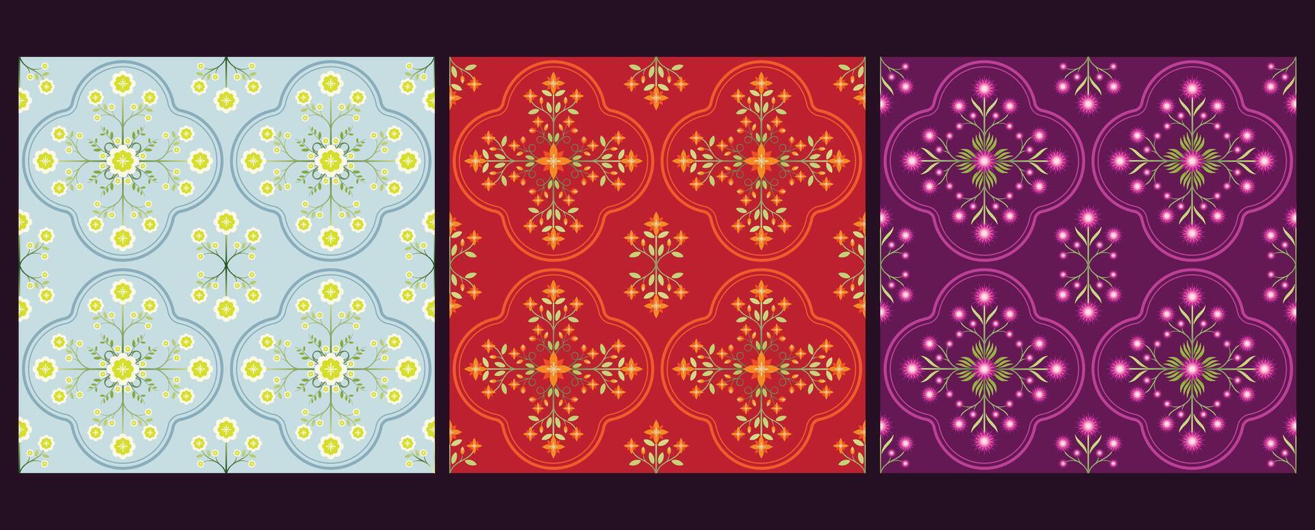 classic modern background geometric floral pattern vector