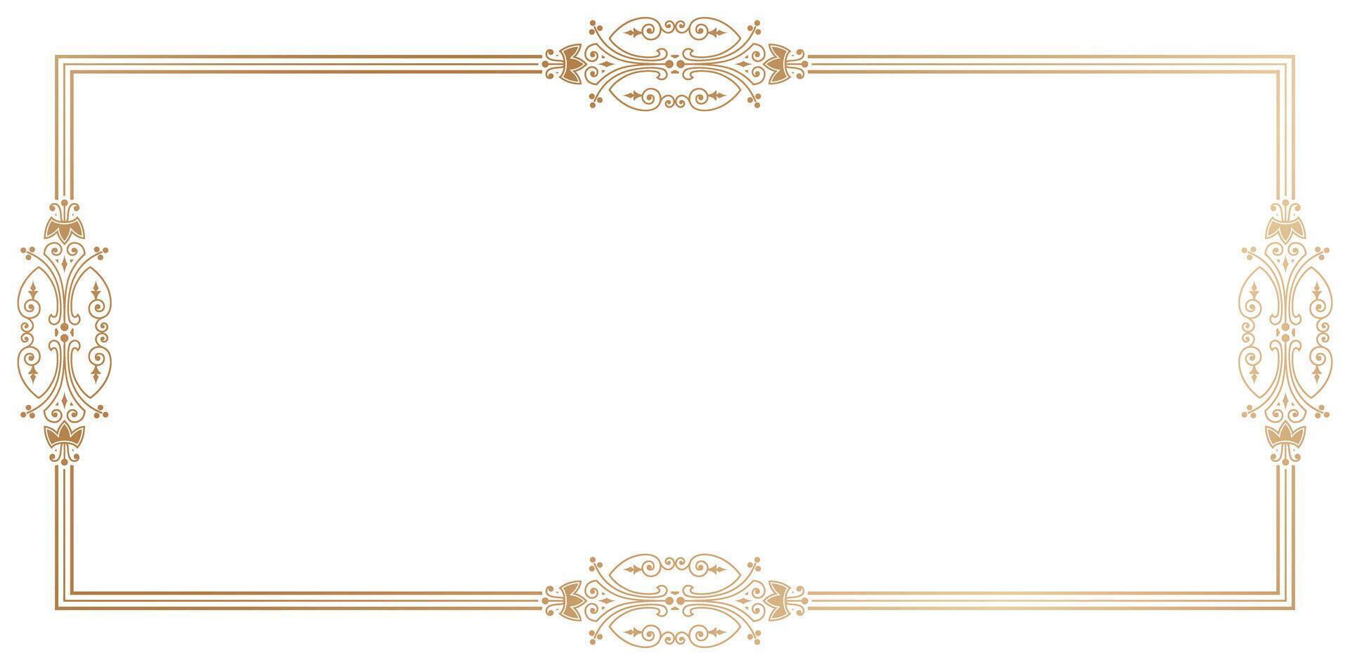 antique golden frame ornamental designs isolated on white backgrounds for design of retro frames, borders, labels, certificate of completion templates, wedding invitations, greeting cards border signs vector