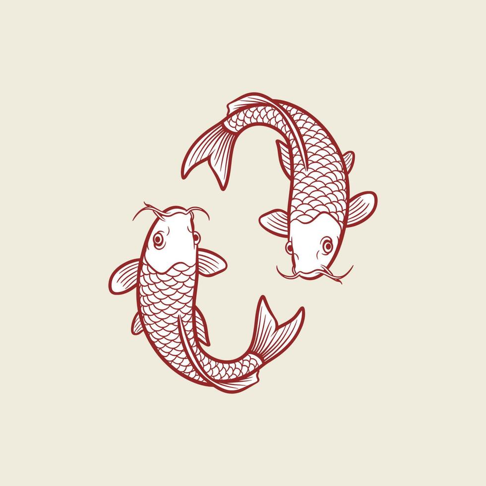 koi fish illustration vector