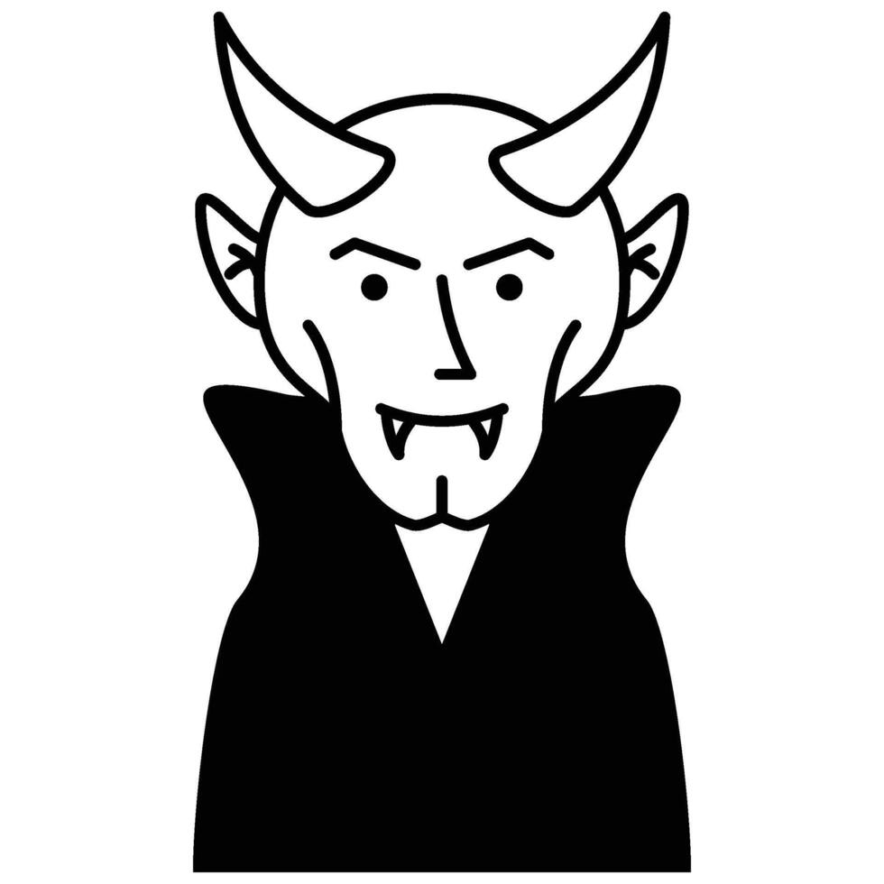 Halloween Devil Avatar Outline vector