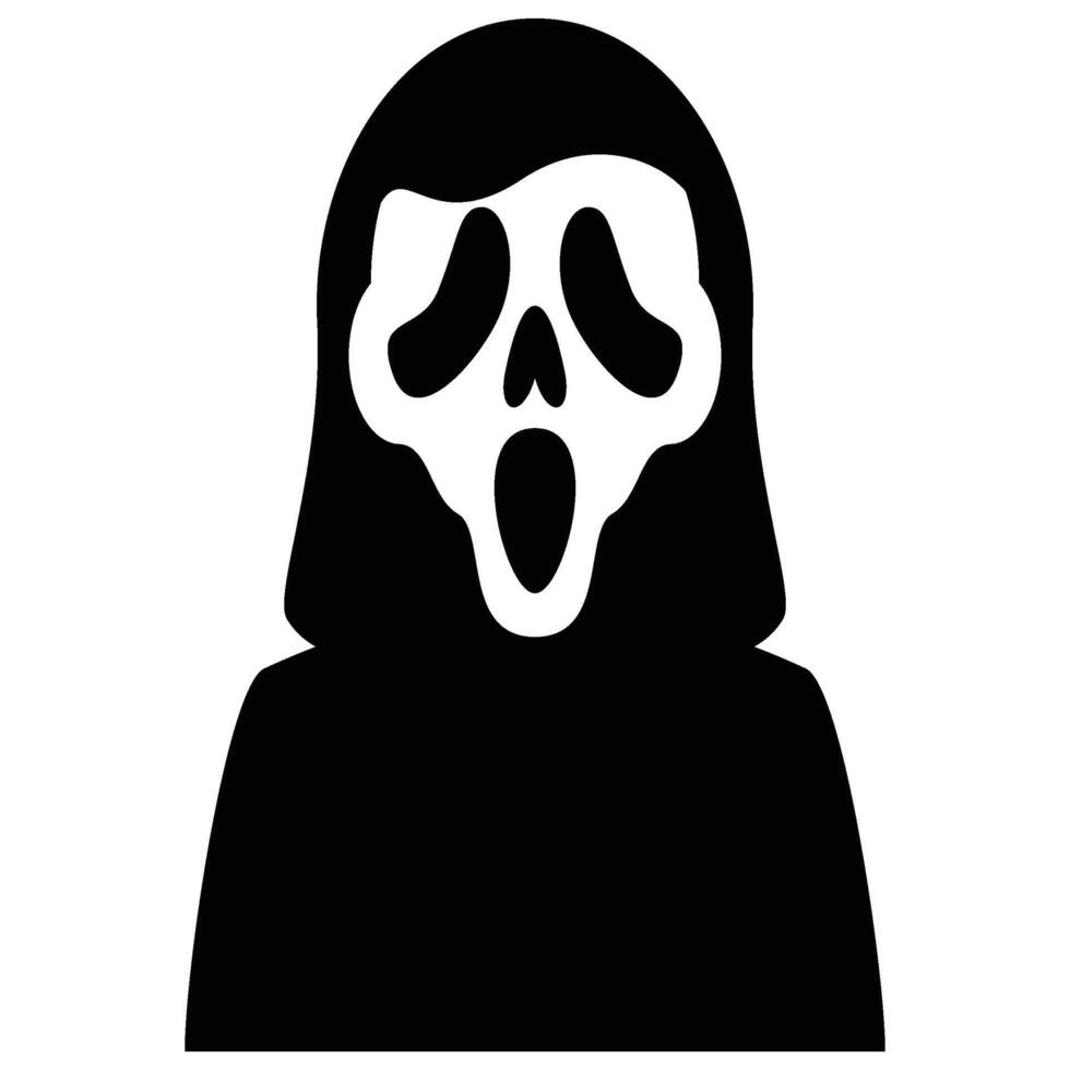 Halloween Grim Reaper Avatar Outline vector