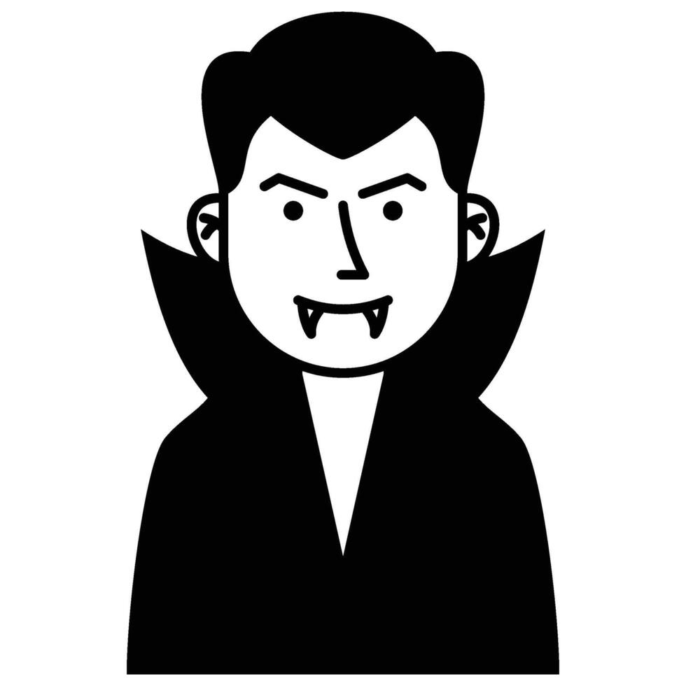 Halloween Dracula Avatar Outline vector