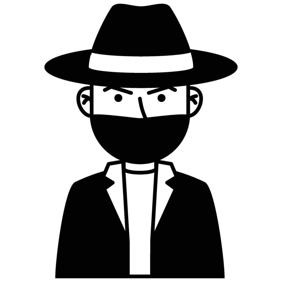 Halloween Bandit Avatar outline vector