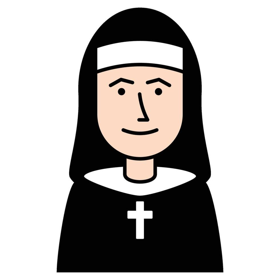 Halloween Nun Avatar vector