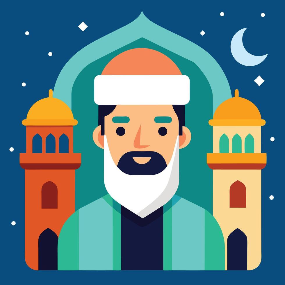 Modern Islamic New Year Flat Style Design vector
