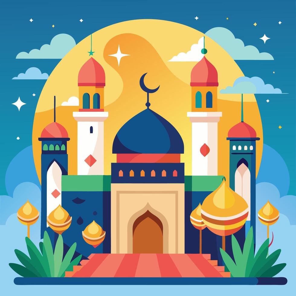 Colorful Flat Design for Islamic New Year vector