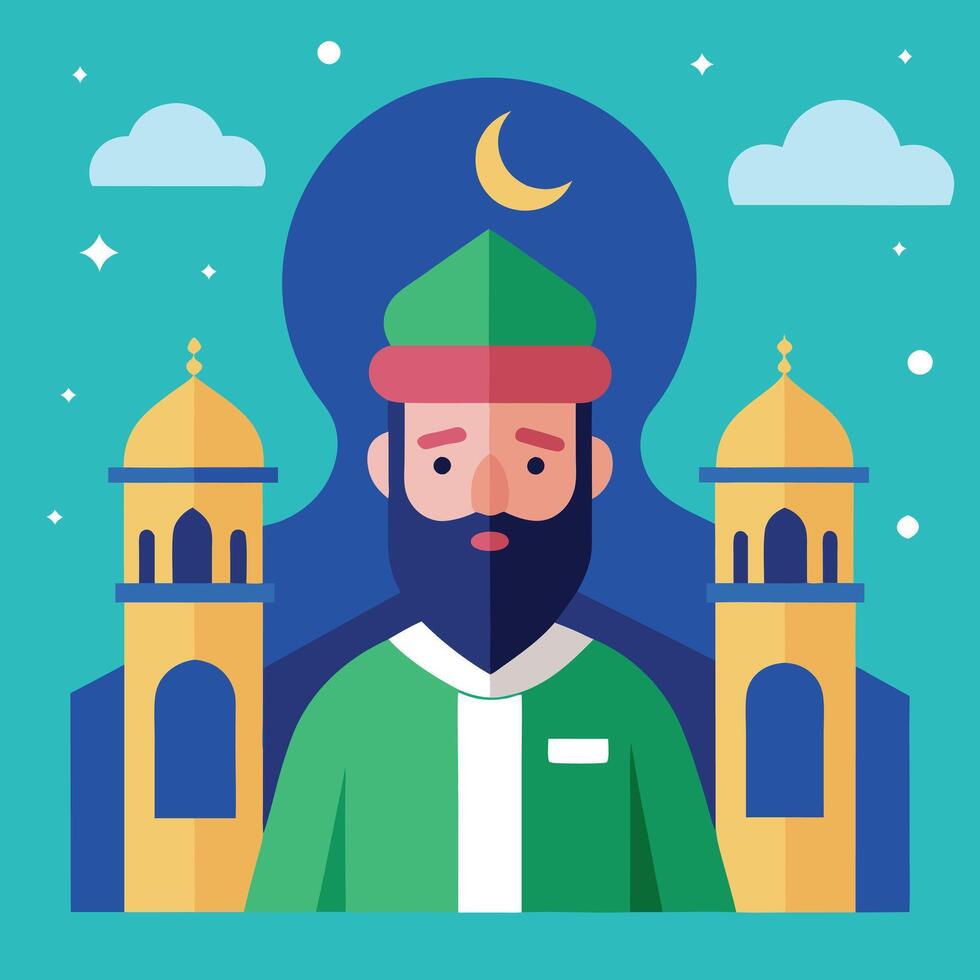 Modern Islamic New Year Celebration in Flat Art vector