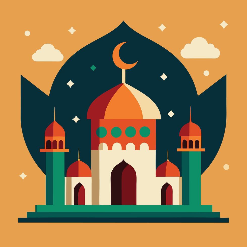 Vibrant Flat Style Islamic New Year Design vector