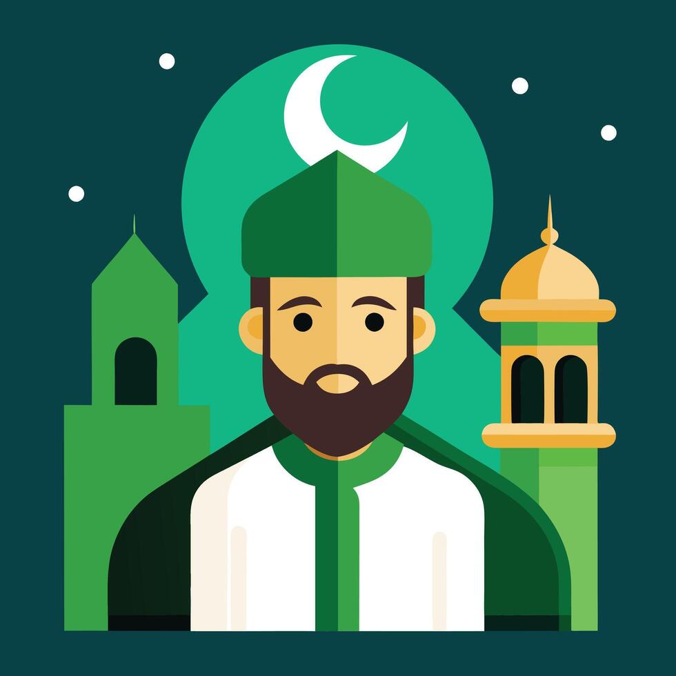 Bright Islamic New Year Flat Design Art vector