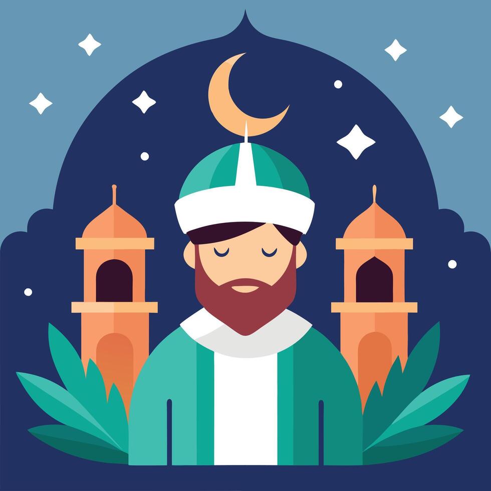Modern Islamic New Year in Flat Bold Colors vector