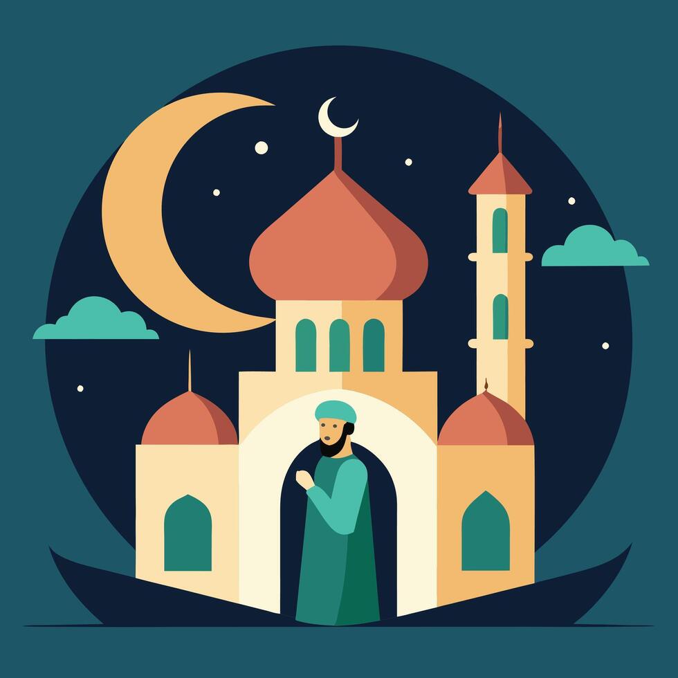 Vibrant Islamic New Year Celebration in Flat Design vector