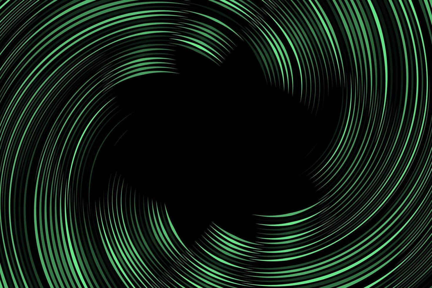 Green spiral waves star abstract background vector