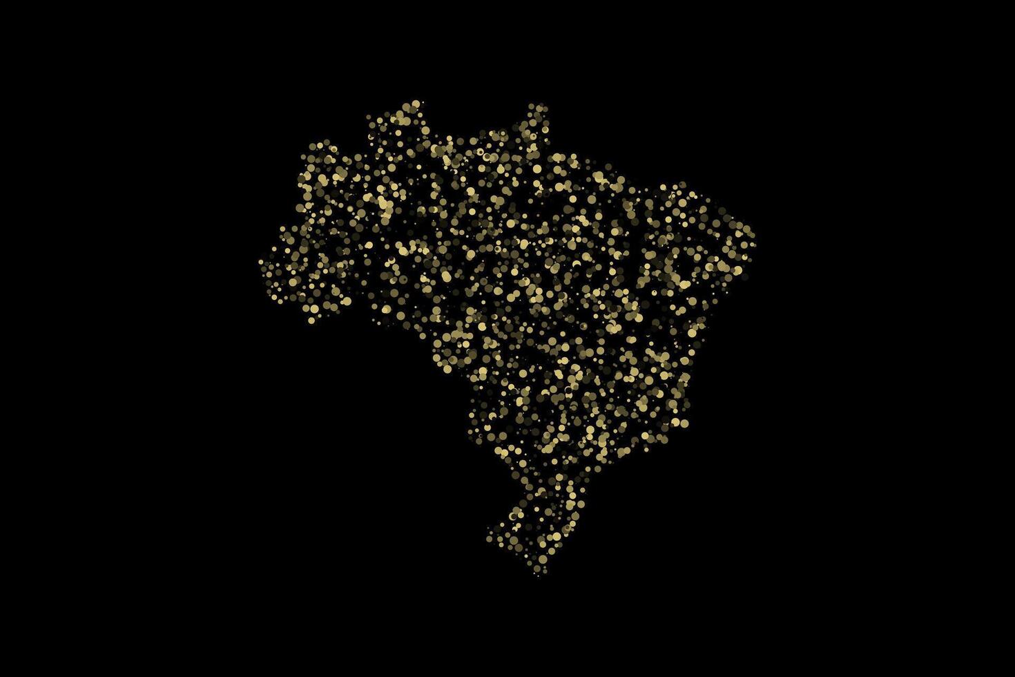 Golden brazil country map border circles background vector