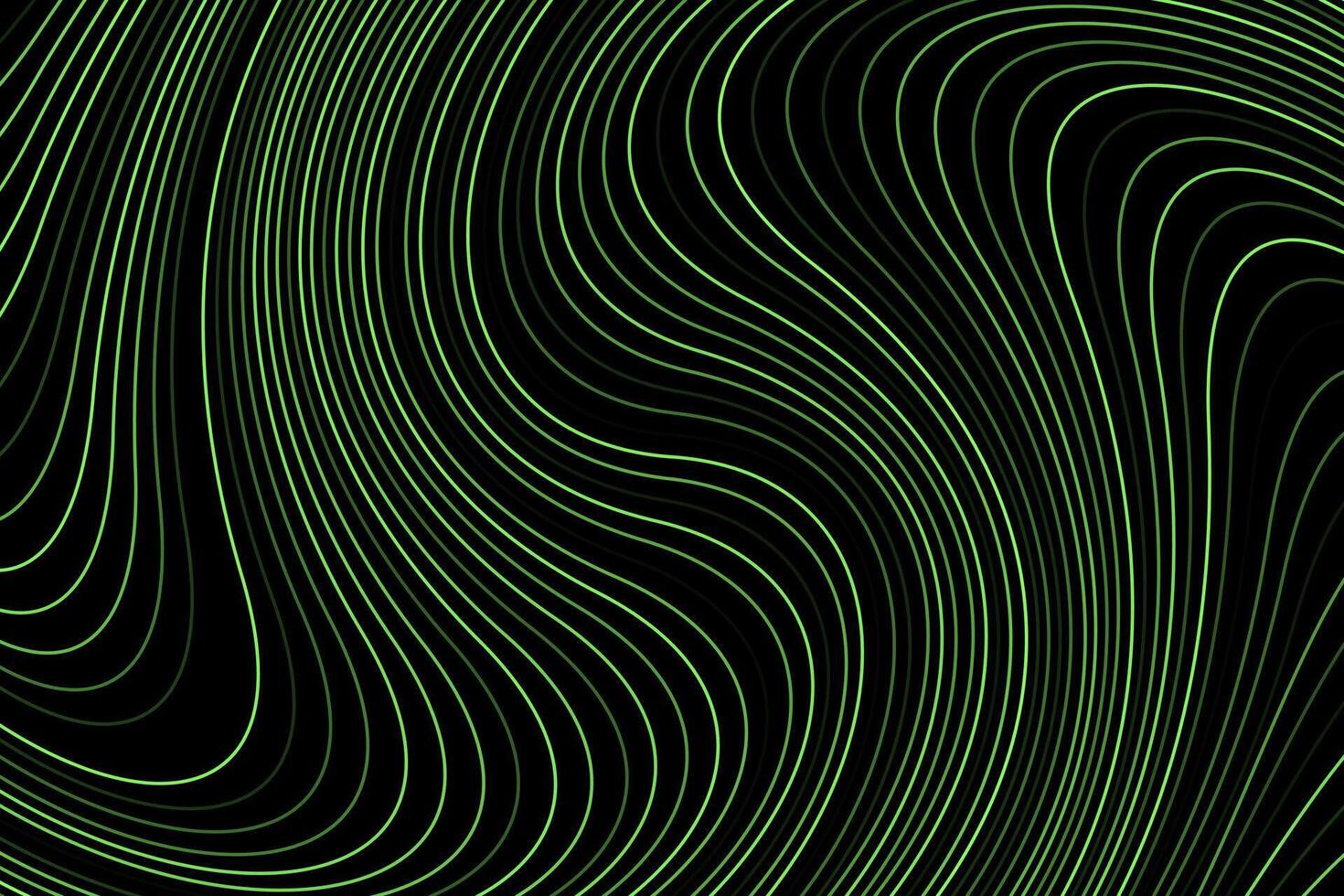 Green wavy line curves abstract wave background vector
