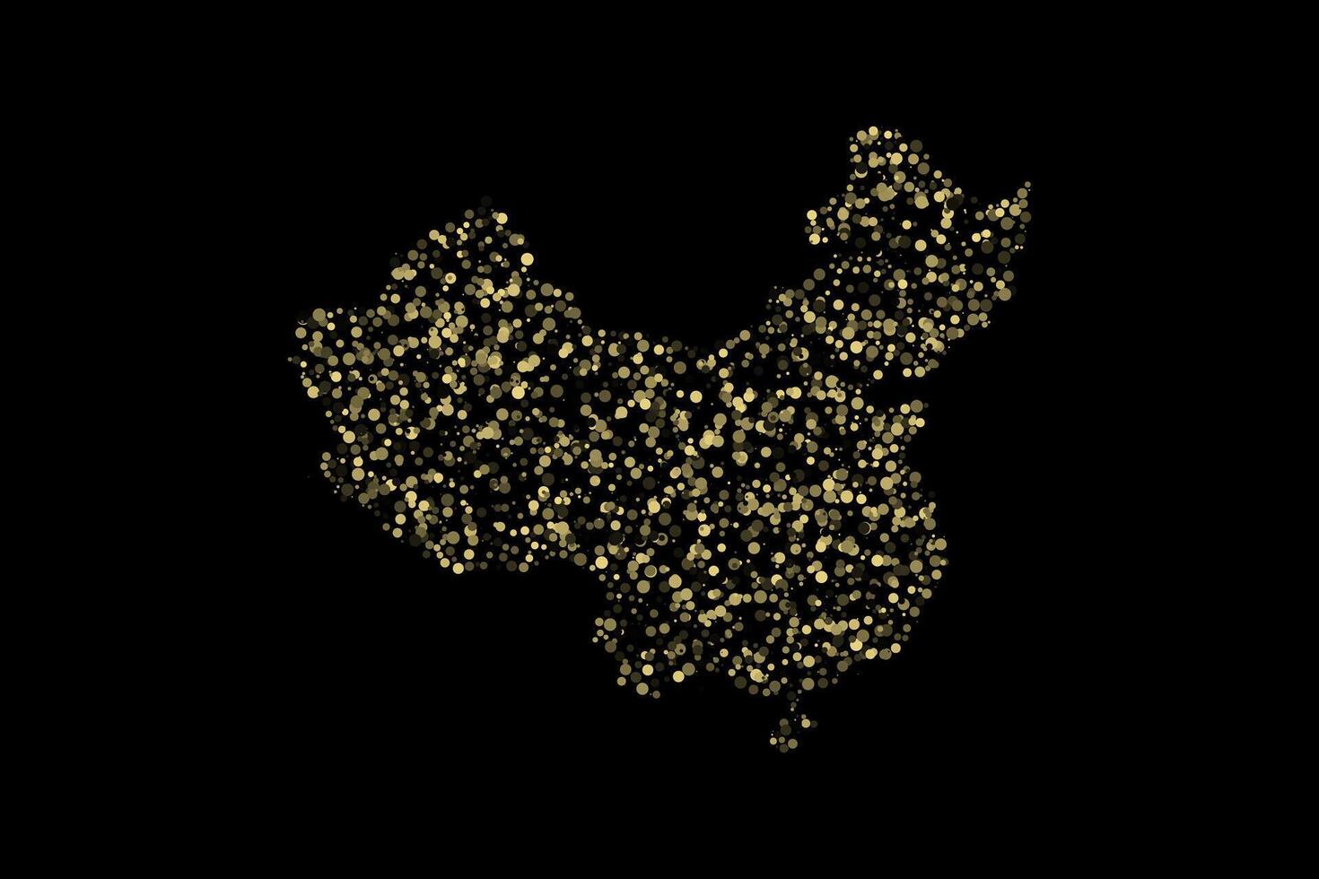 Golden china country map border background vector