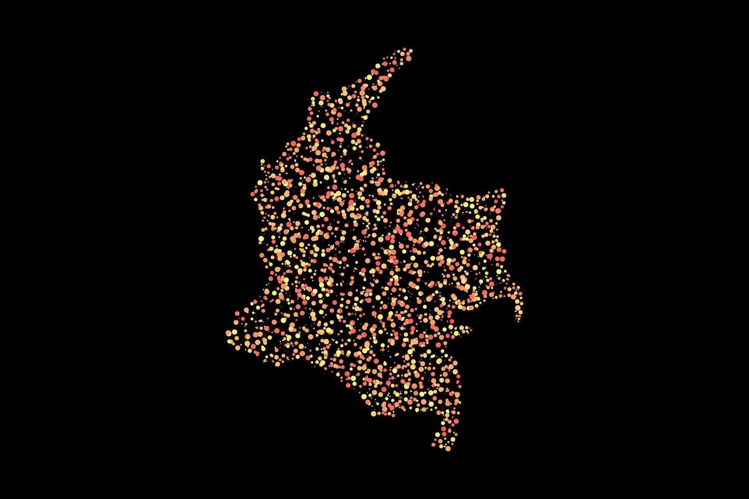 Red and yellow colombia country map border background vector