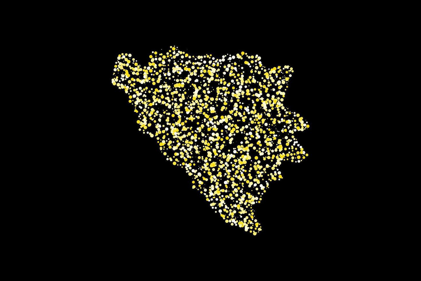 Yellow white bosnia and herzegovina country map border circles background vector
