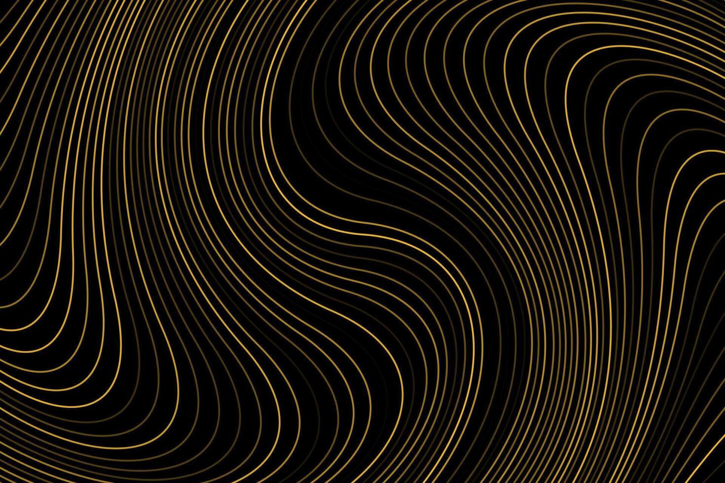 Golden wavy line curves abstract wave background vector