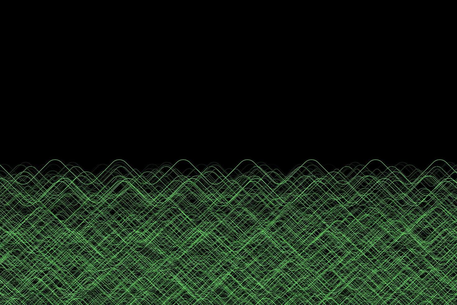 Green frequency waves abstract wavy lines water background vector