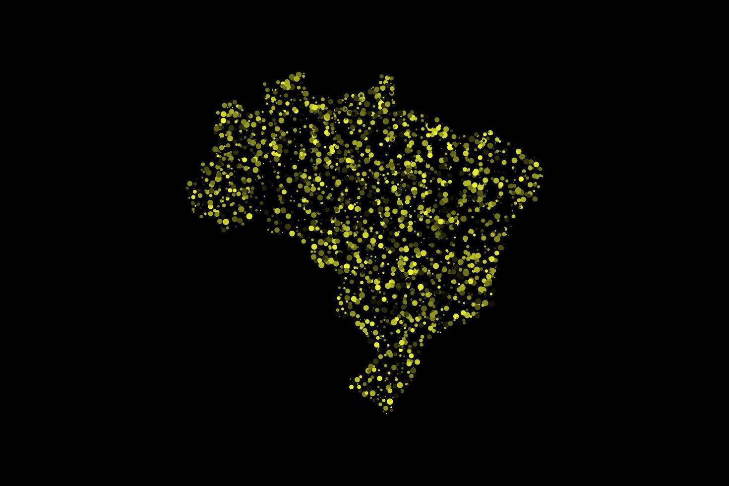 Yellow brazil country map border circles background vector