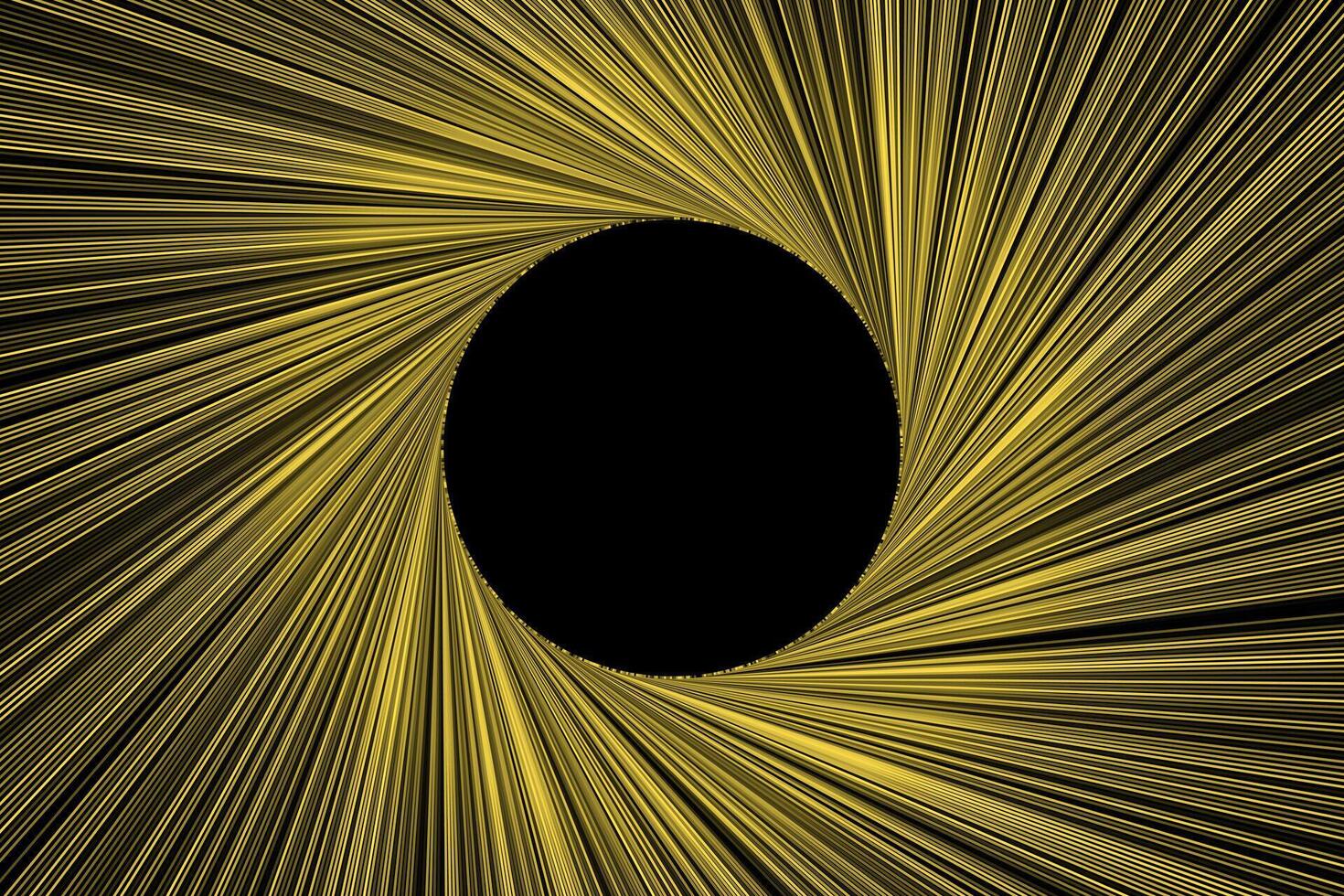 Golden circle lines frame abstract background vector