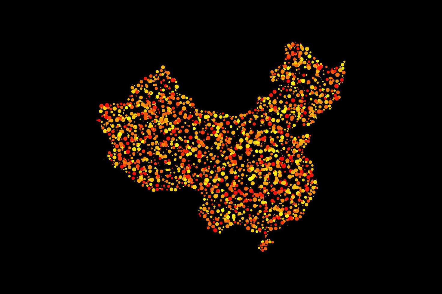 Red and yellow china country map border background vector