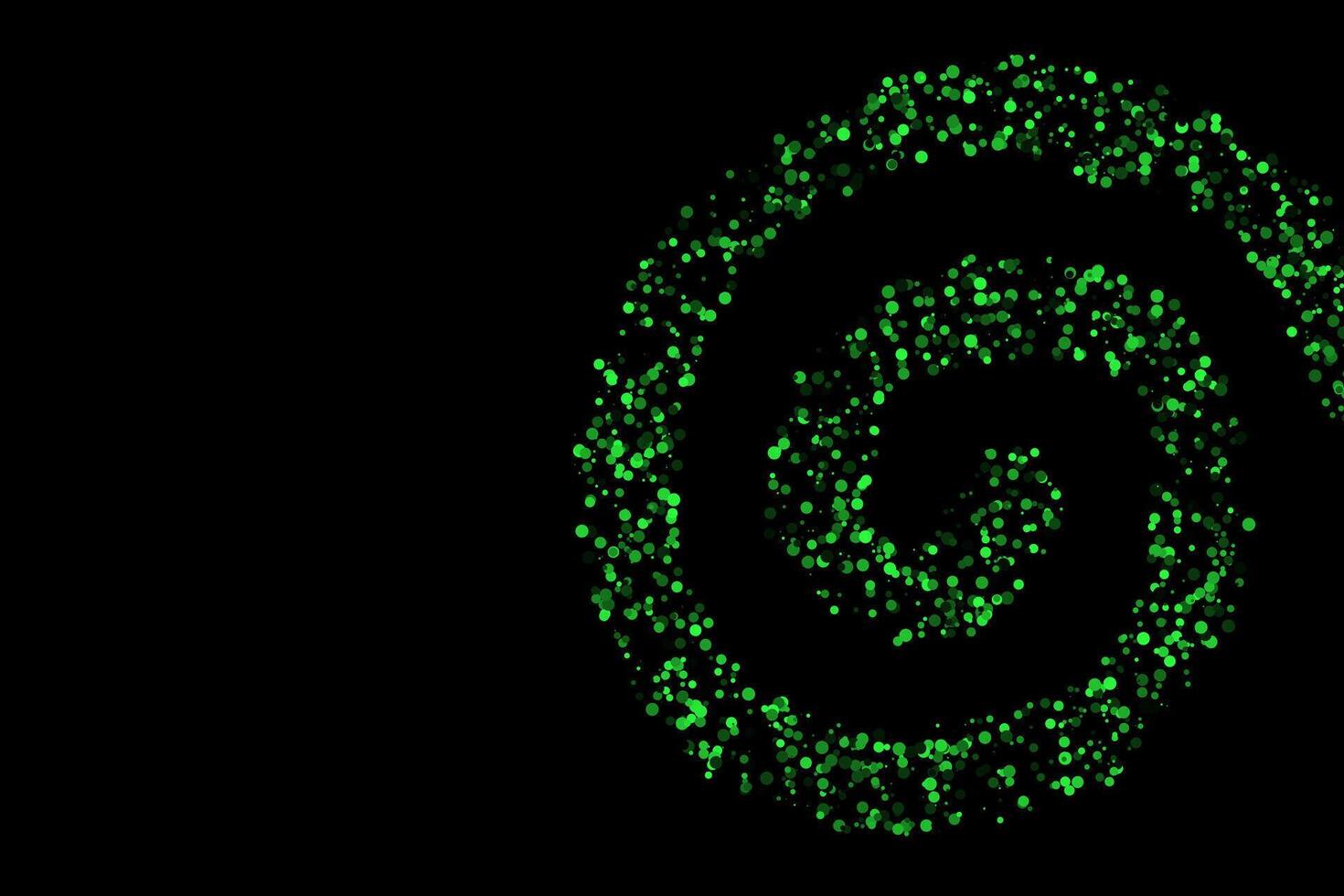 Green spiral form circles abstract background vector