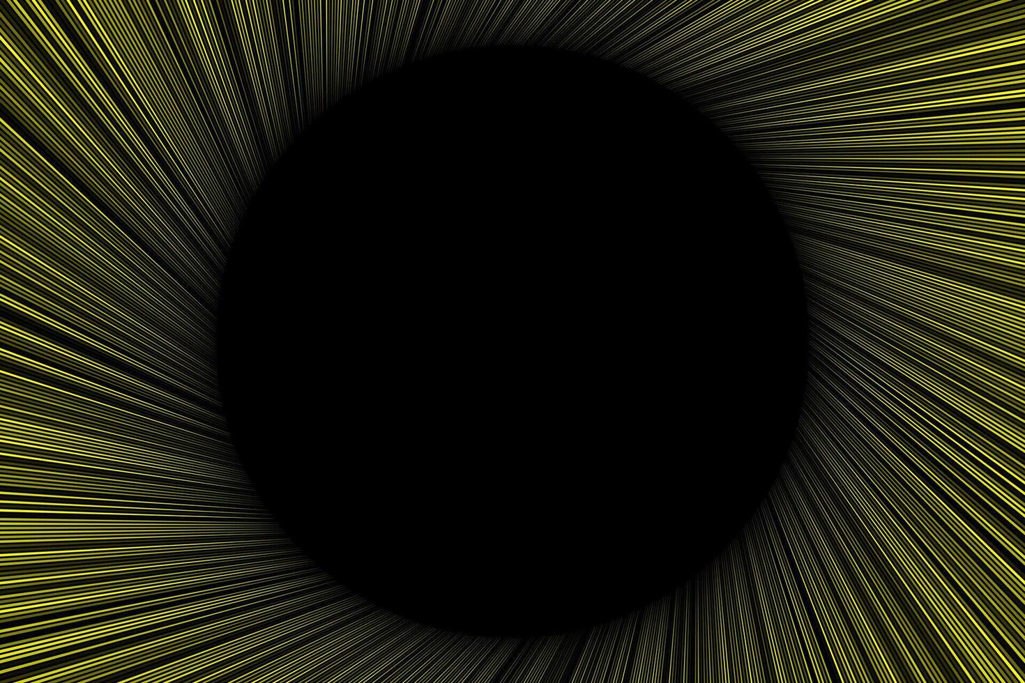 Yellow light rays abstract circle background vector