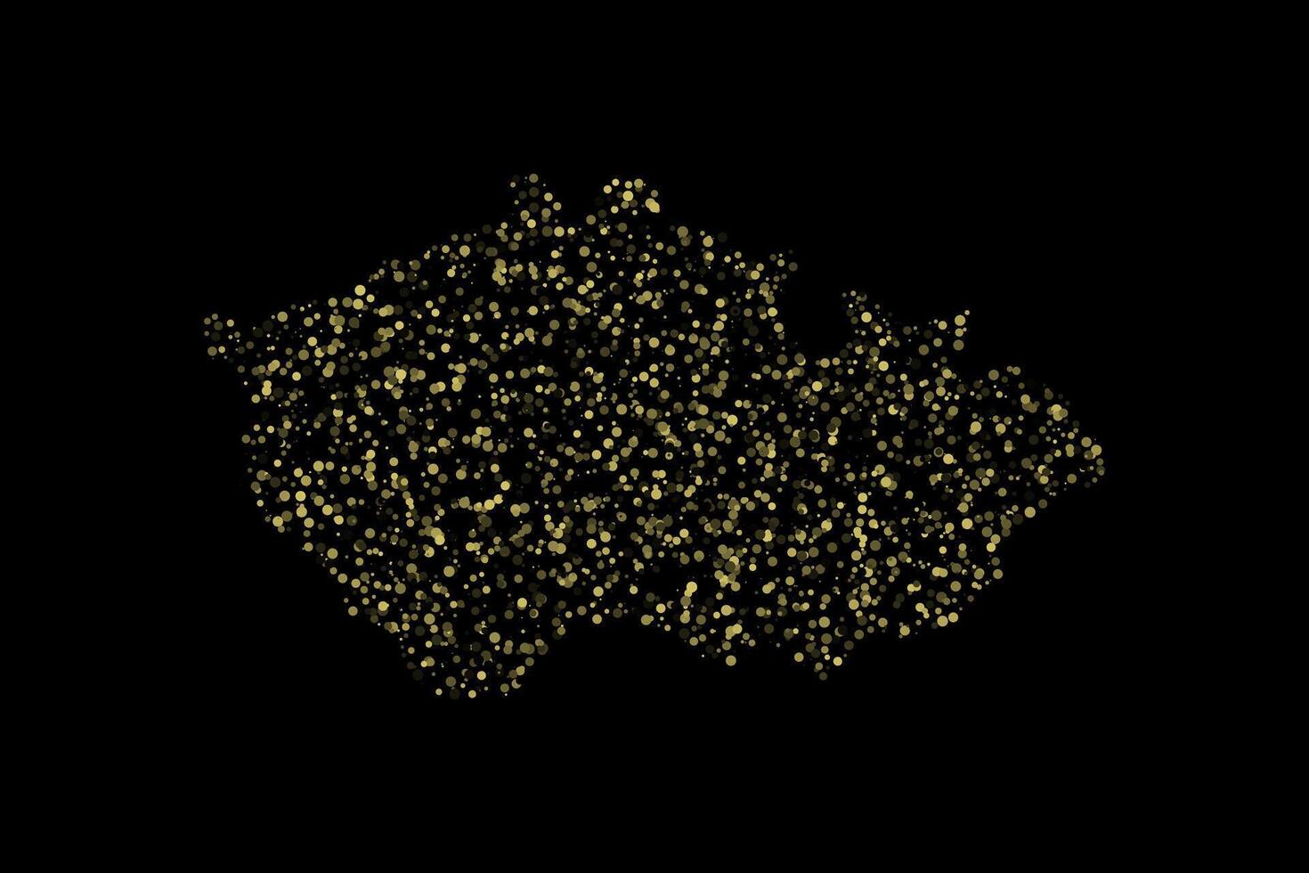 Golden czech republic country map border background vector