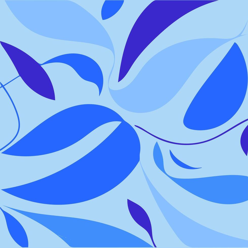 Abstract Blue and Purple Leaf Pattern. A vibrant abstract pattern with blue and purple leaf shapes, perfect for modern decor. vector
