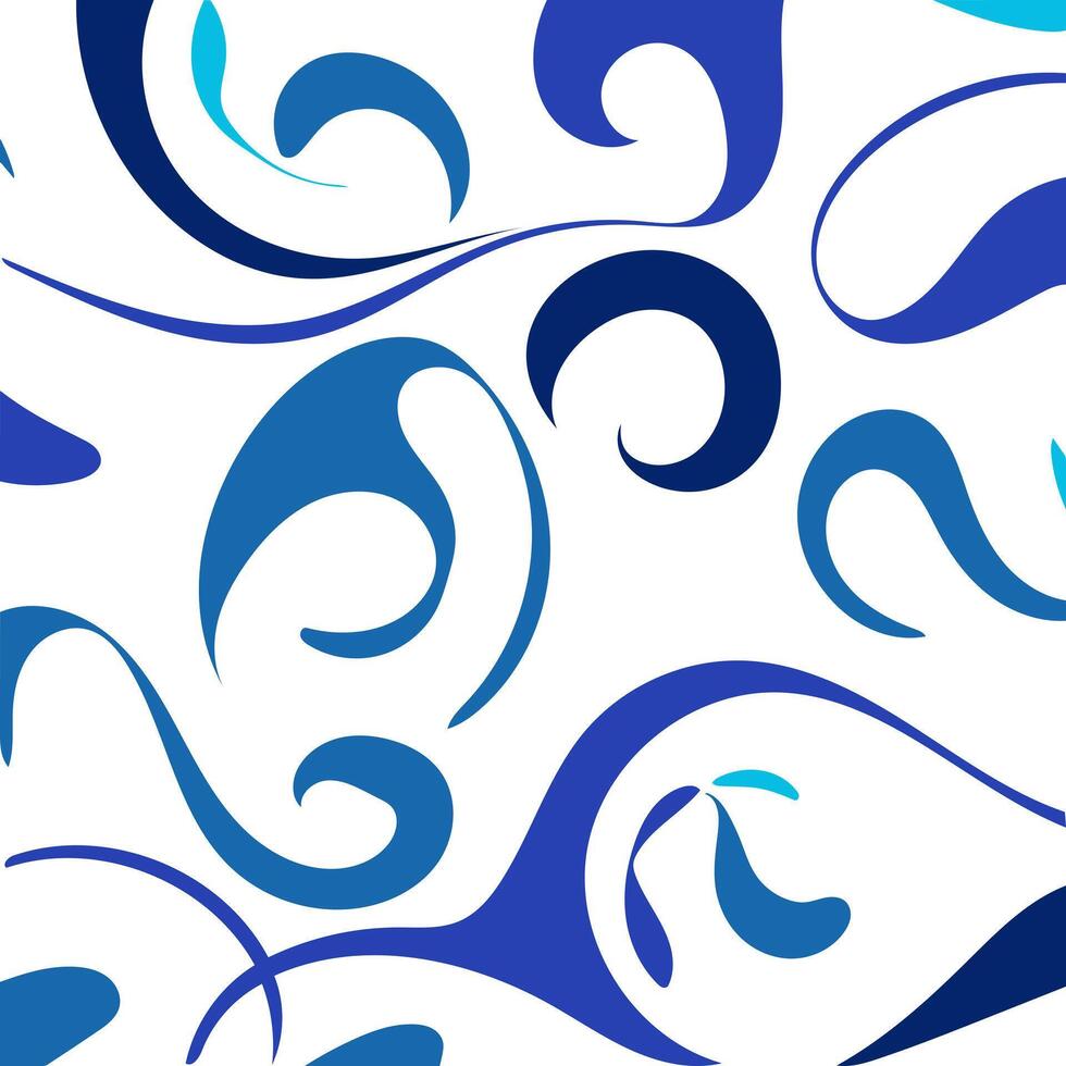 Abstract Blue Swirls Pattern. A digital illustration of an abstract pattern with blue swirls on a white background vector