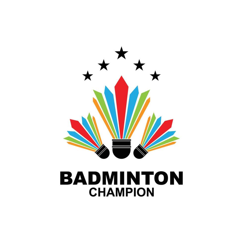 badminton logo icon design vector