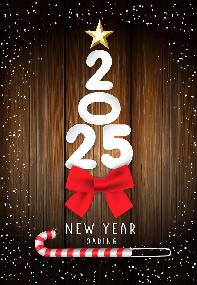 New Year 2025 loading icon, creative greeting card vector