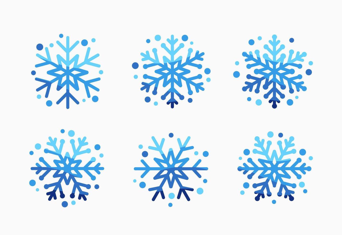 Set of cute snowflakes. Snowflake collection vector