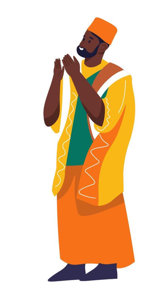 African Man in Traditional Clothing vector