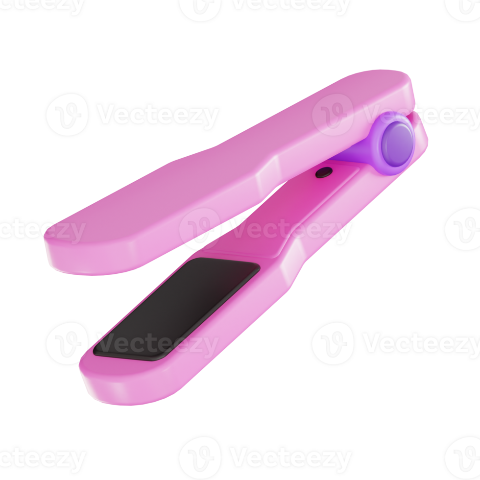 hair straightener 3d icon, cosmetic 3d set, transparent background png