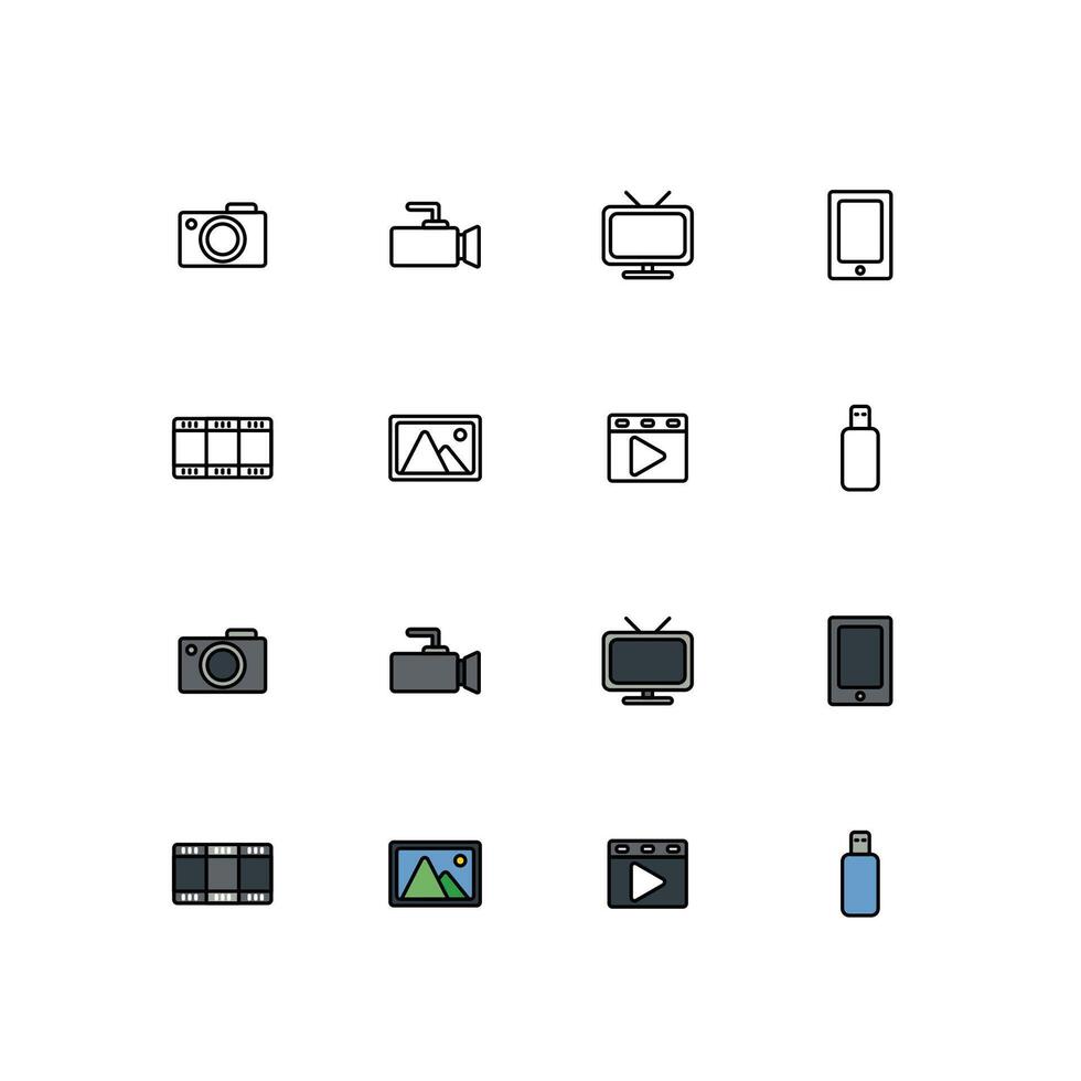 Multimedia and Device Icon vector