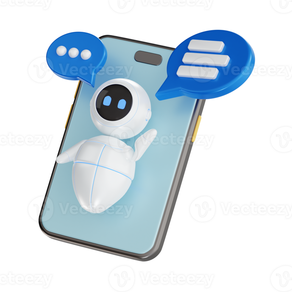 ai chat bot 3d icon, artificial intelligence 3d set, transparent background png