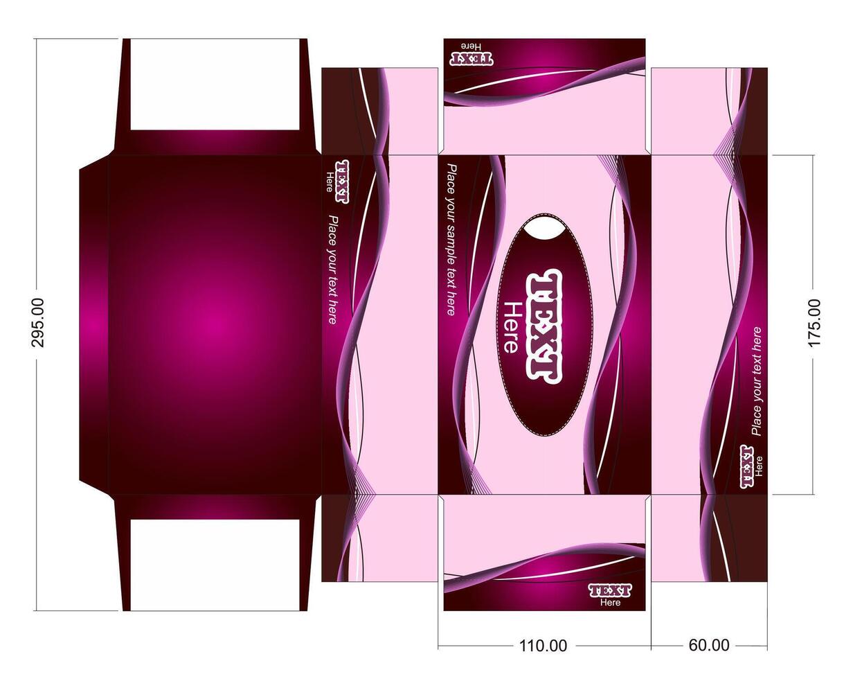 Pink tissue box template vector