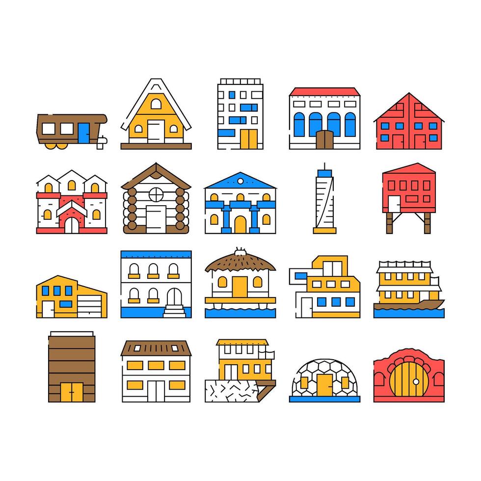 House Real Estate Collection Icons Set vector