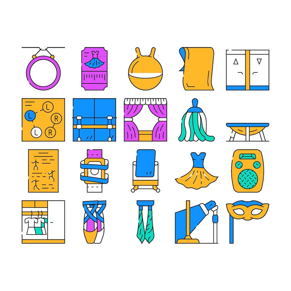 Choreography Dance Collection Icons Set vector