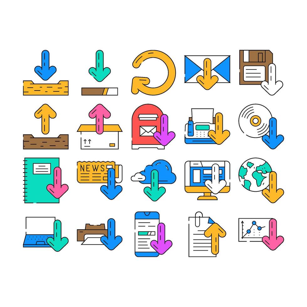 download app web arrow icons set vector
