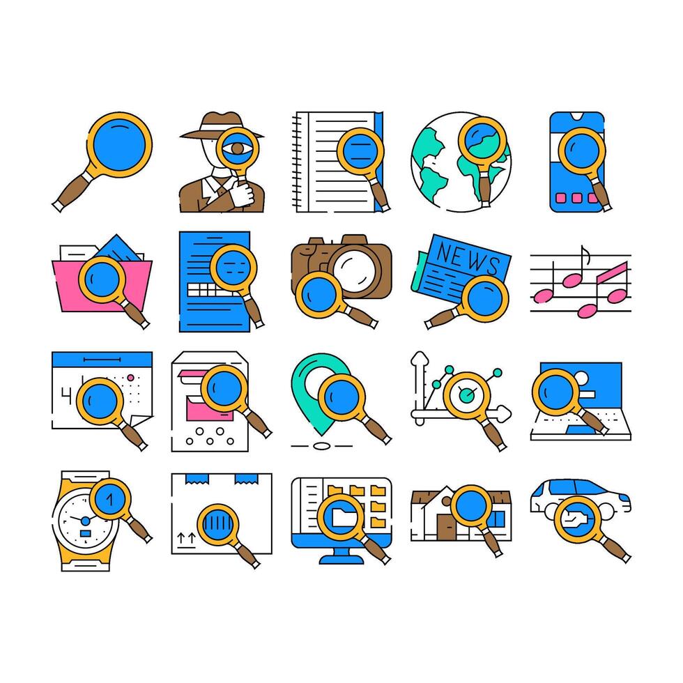 search web internet bar icons set vector